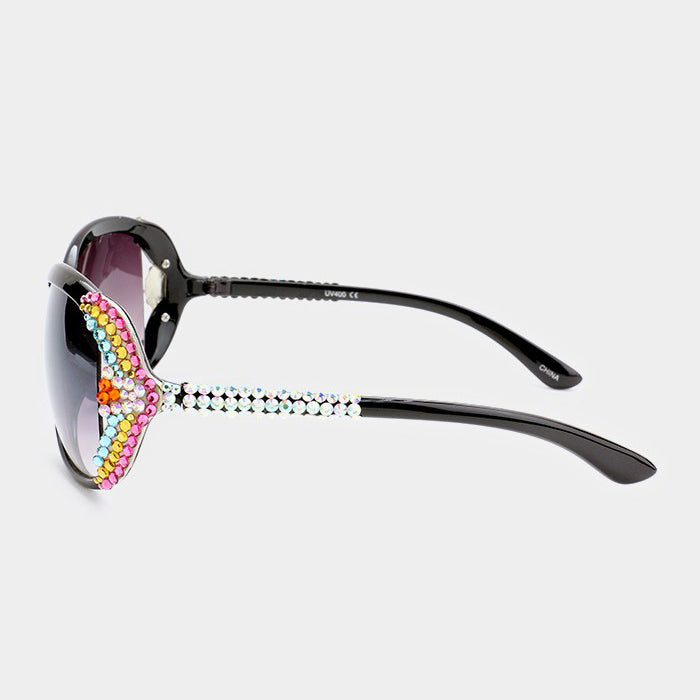 iLLASPARKZ Crystal embellished oversized sunglasses