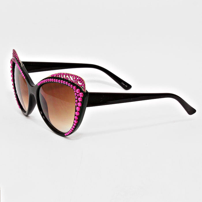 iLLASPARKZ Crystal Accented Cat Eye Sunglasses