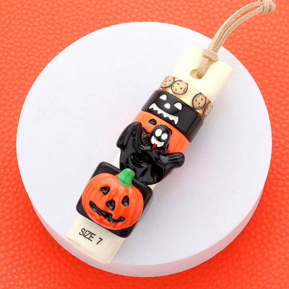 iLLASPARKZ 5PCS - Resin Pumpkin Ghost Rings