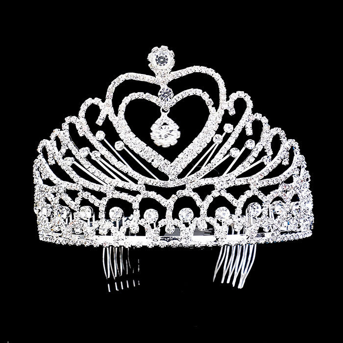 iLLASPARKZ Heart Accented Pageant Queen Tiara