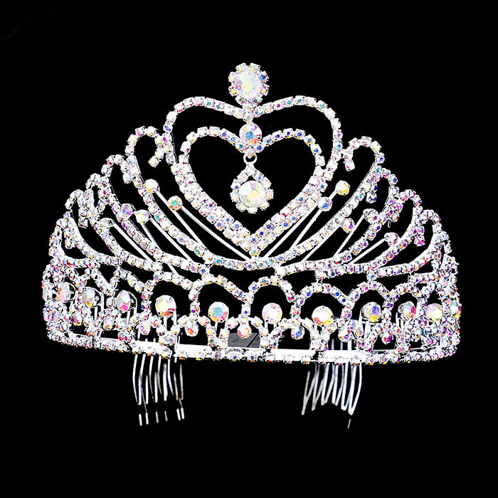 iLLASPARKZ Heart Accented Pageant Queen Tiara