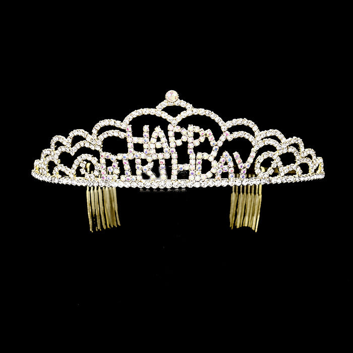 iLLASPARKZ Crystal Rhinestone Happy Birthday Party Tiara