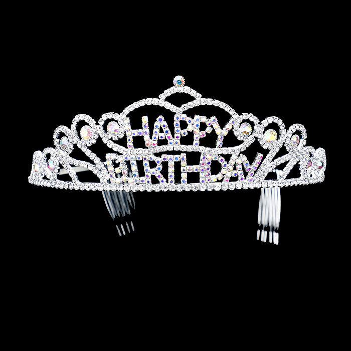 iLLASPARKZ 'Happy Birthday' Crystal Rhinestone Pave Princess Tiara