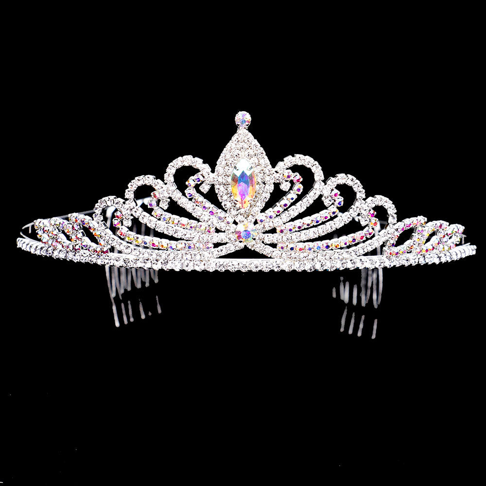 iLLASPARKZ Elegant Rhinestone Pave Crystal Pageant Princess Tiara