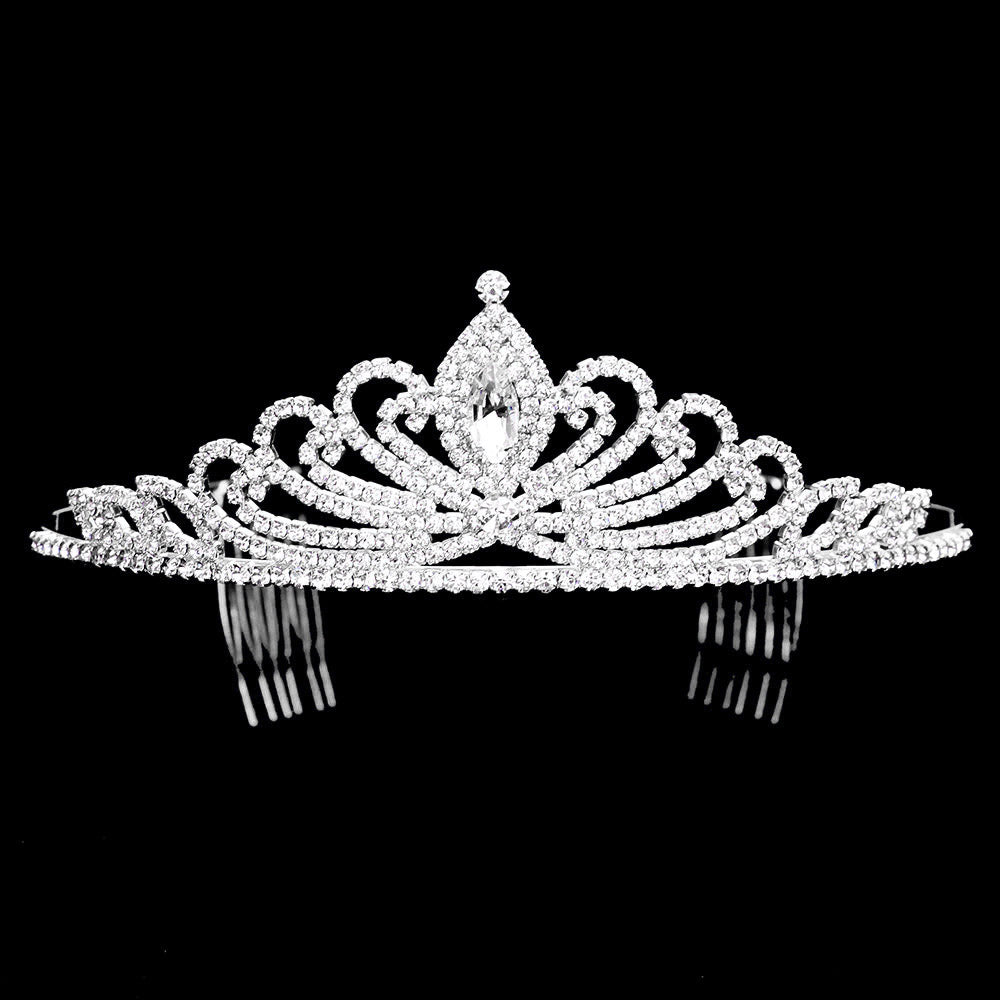 iLLASPARKZ Elegant Rhinestone Pave Crystal Pageant Princess Tiara