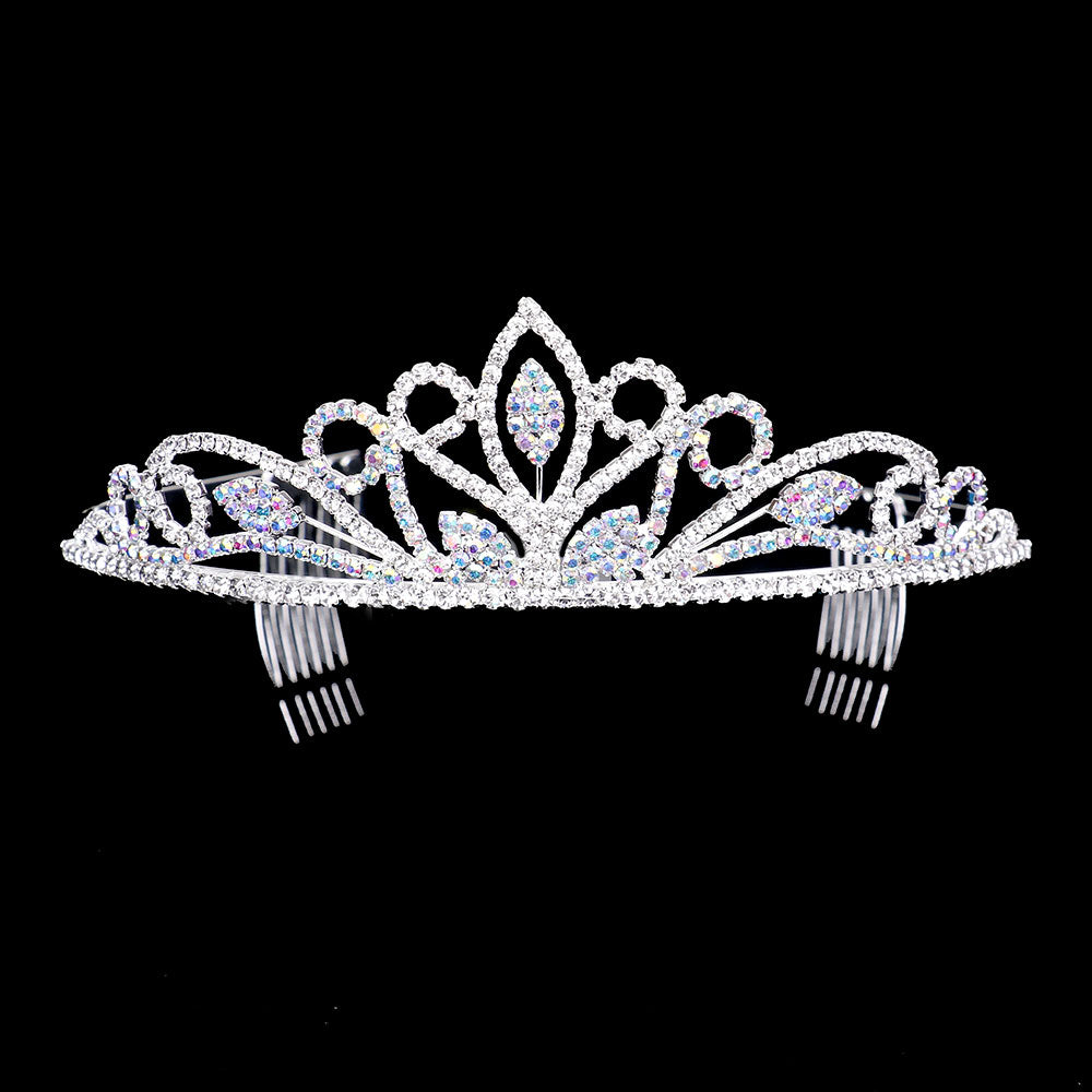 iLLASPARKZ Rhinestone Leaf Princess Tiara