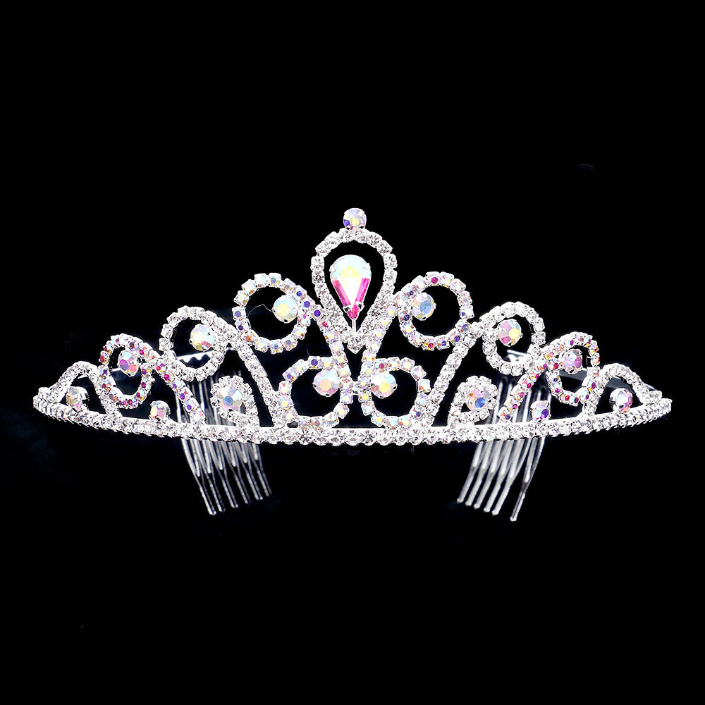 iLLASPARKZ Teardrop Stone Center Princess Tiara