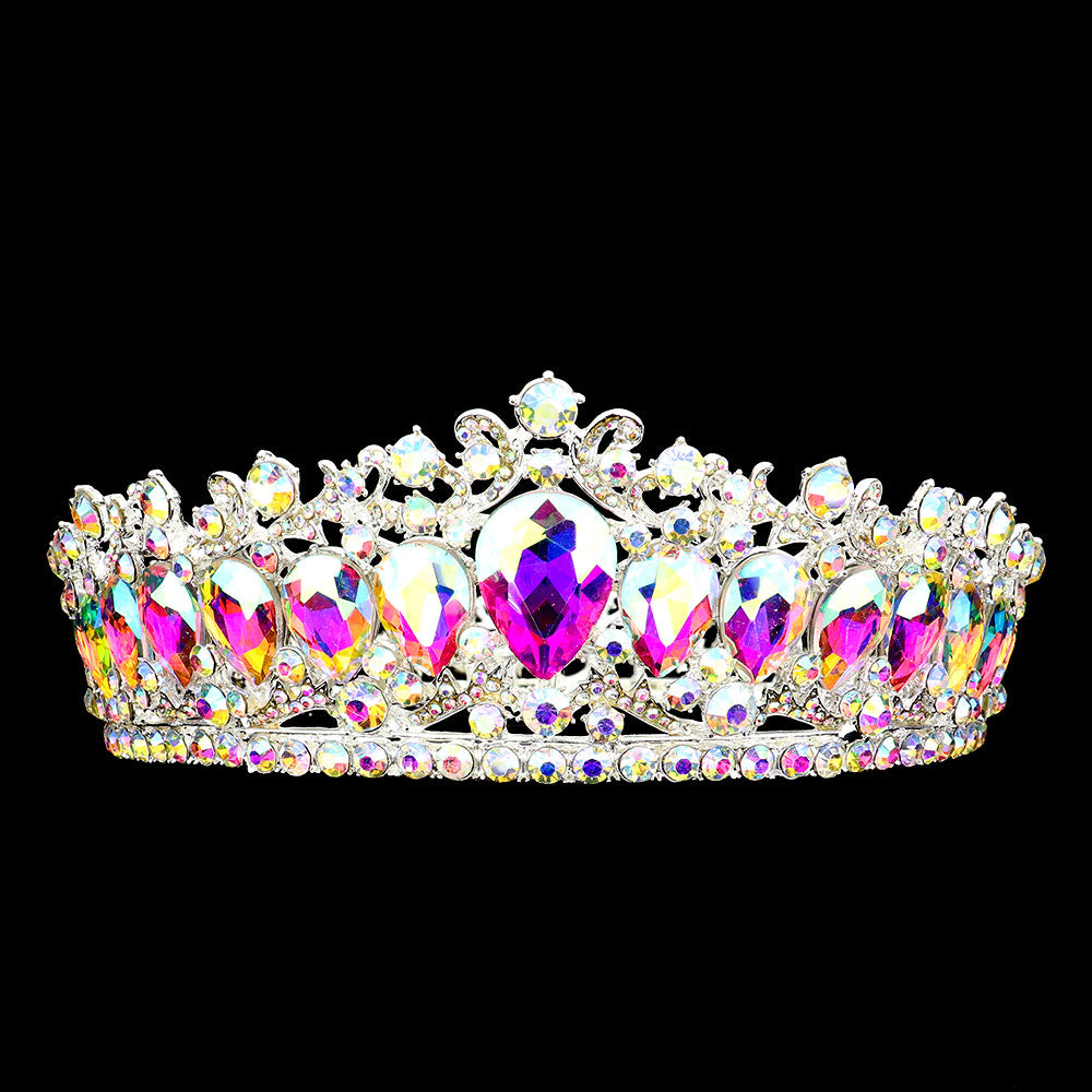 iLLASPARKZ Teardrop Stone Accented Crown Tiara