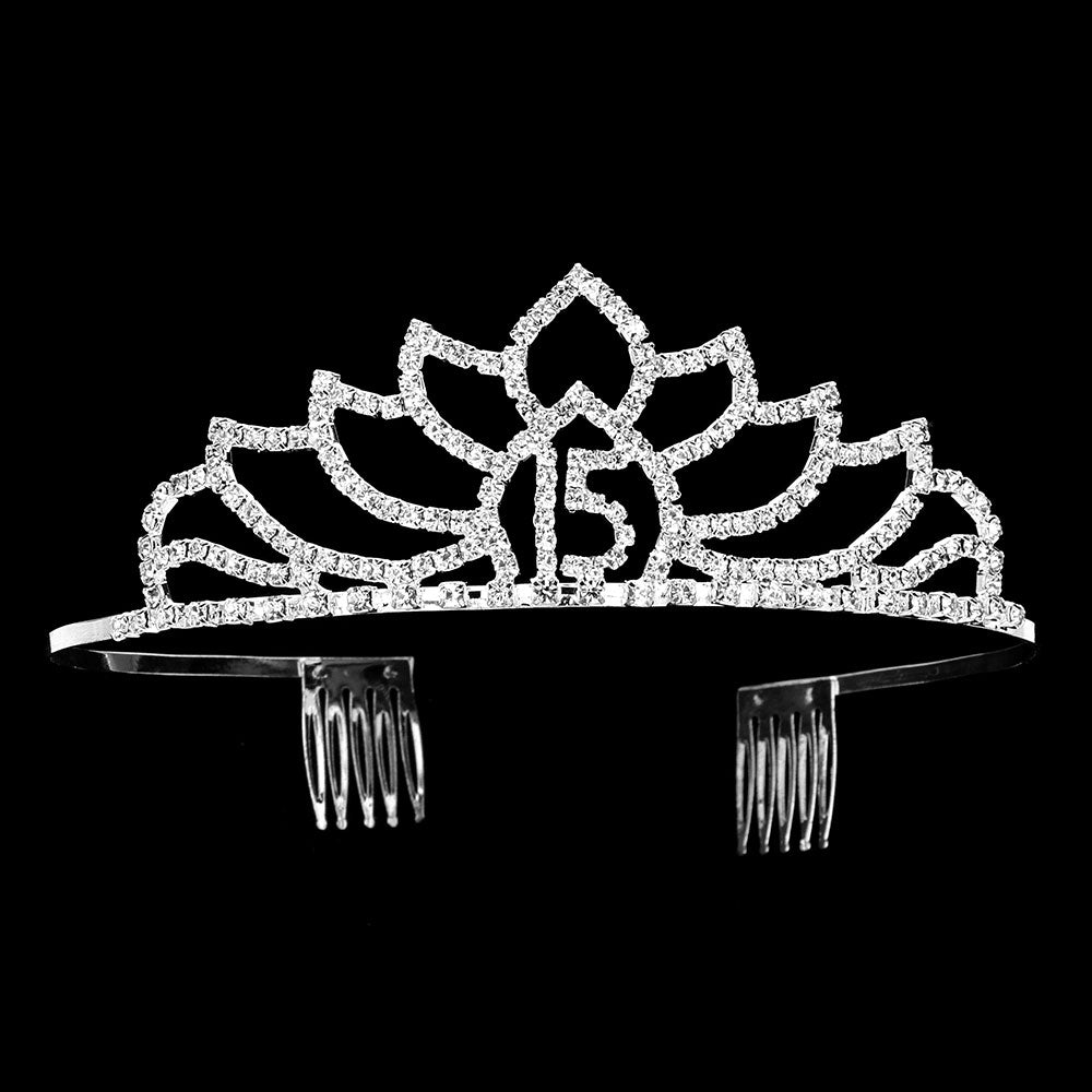 iLLASPARKZ Sweet 15 Rhinestone Paved Birthday Party Princess Tiara