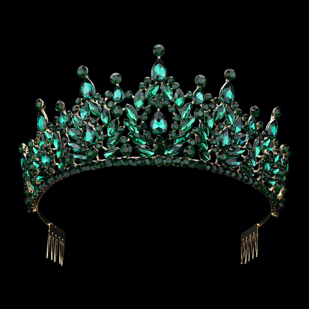 iLLASPARKZ Marquise Stone Embellished Queen Tiara