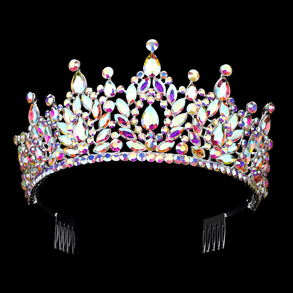 iLLASPARKZ Marquise Stone Embellished Queen Tiara