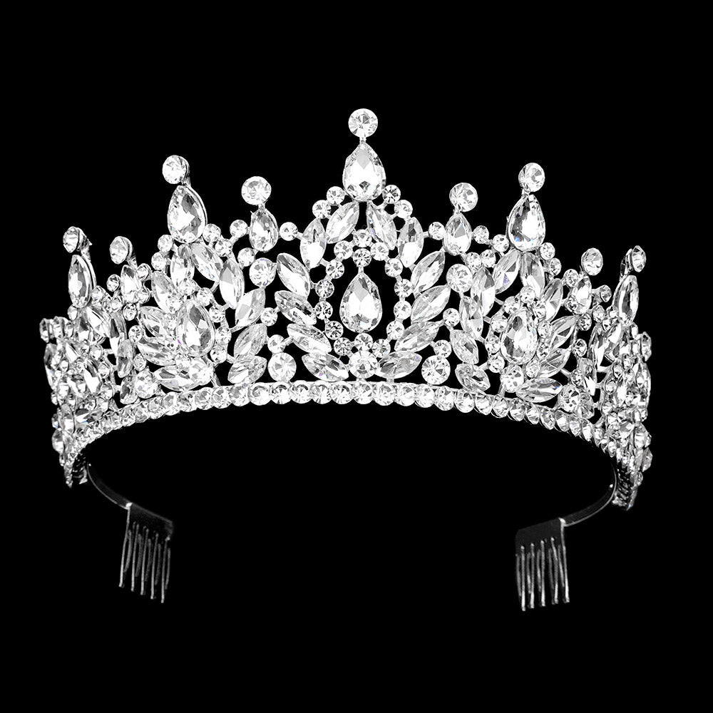 iLLASPARKZ Marquise Stone Embellished Queen Tiara