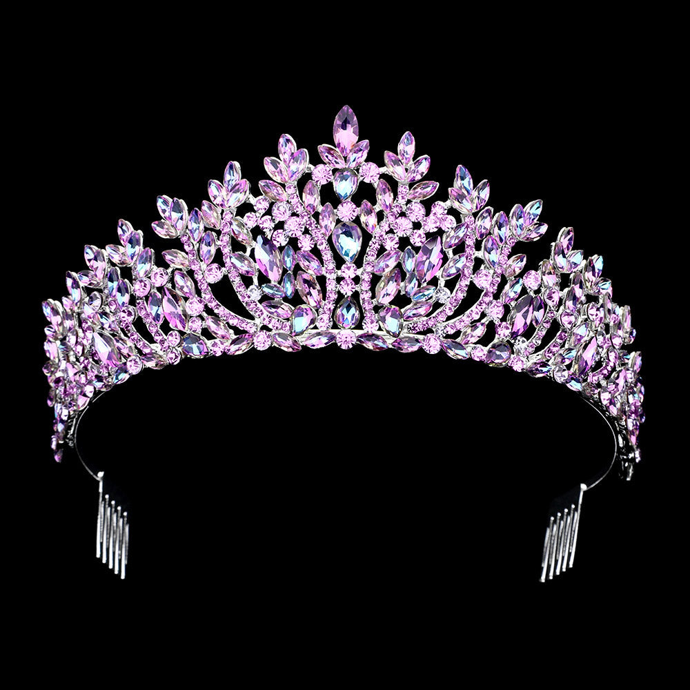 iLLASPARKZ Teardrop Stone Accented Marquise Stone Embellished Queen Pageant Tiara