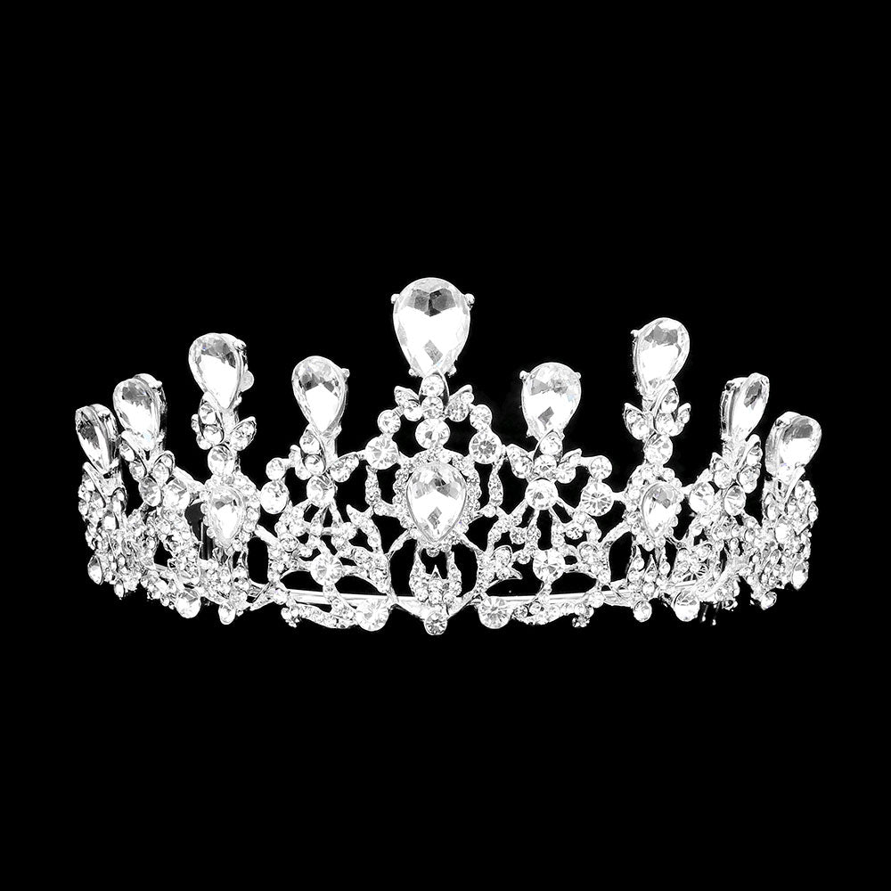 iLLASPARKZ Teardrop Stone Accented Princess Tiara