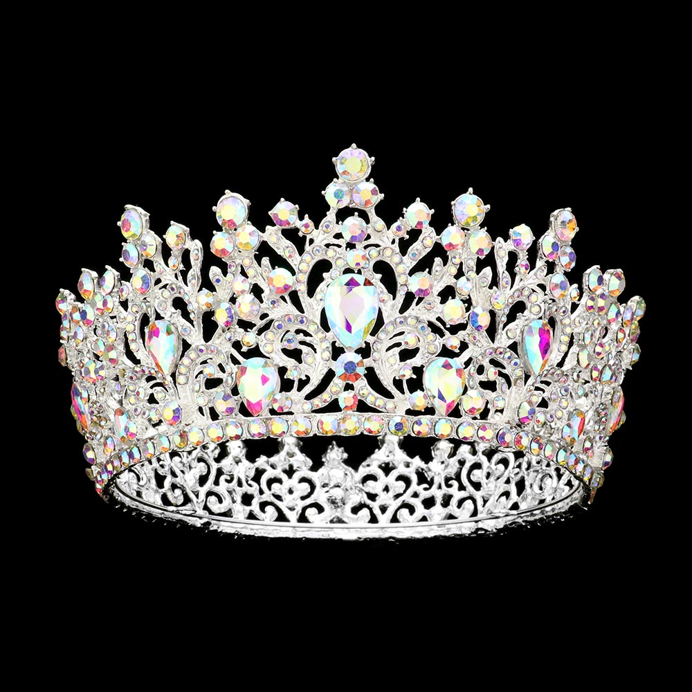 iLLASPARKZ Teardrop Stone Accented Crown Queen Tiara