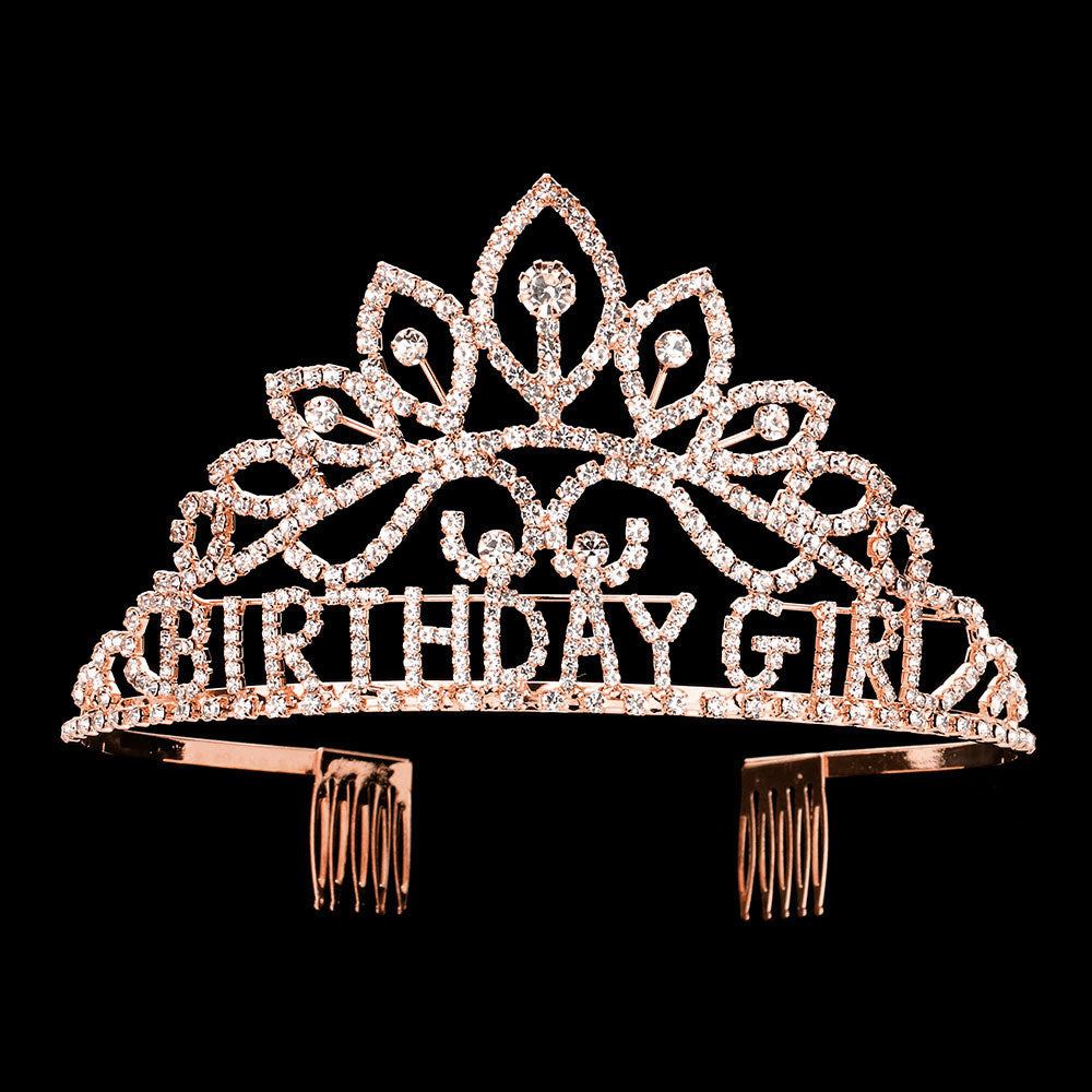 iLLASPARKZ Rhinestone Paved BIRTHDAY GIRL Message Princess Party Tiara