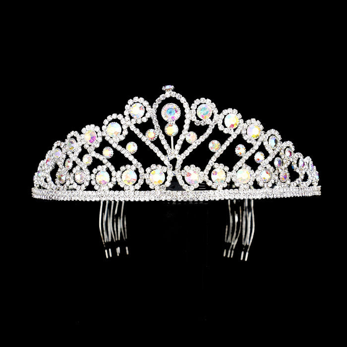 iLLASPARKZ Rhinestone Pave Crystal Bubble Cluster Marquise Tiara