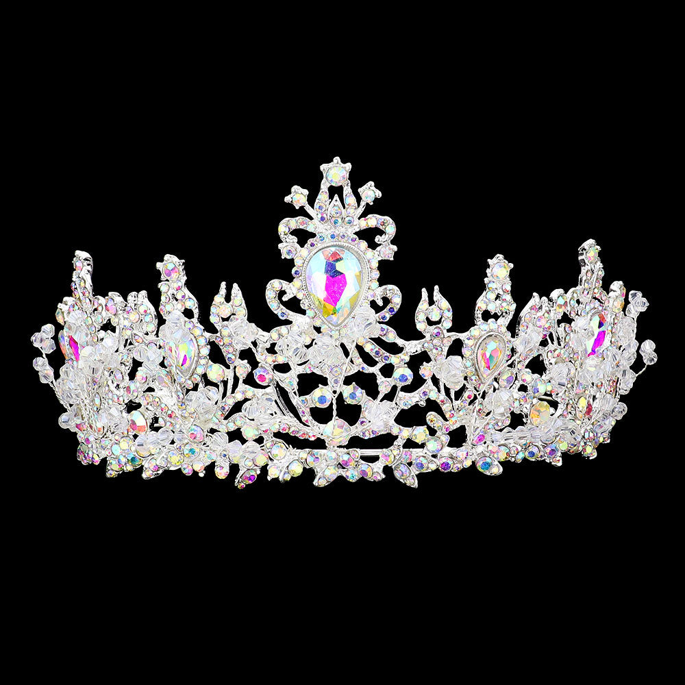 iLLASPARKZ Teardrop Stone Accented Princess Tiara