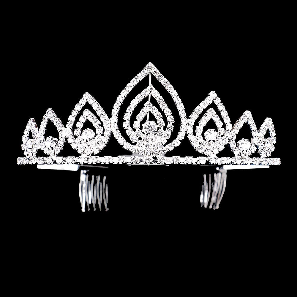 iLLASPARKZ Rhinestone Teardrop Princess Tiara