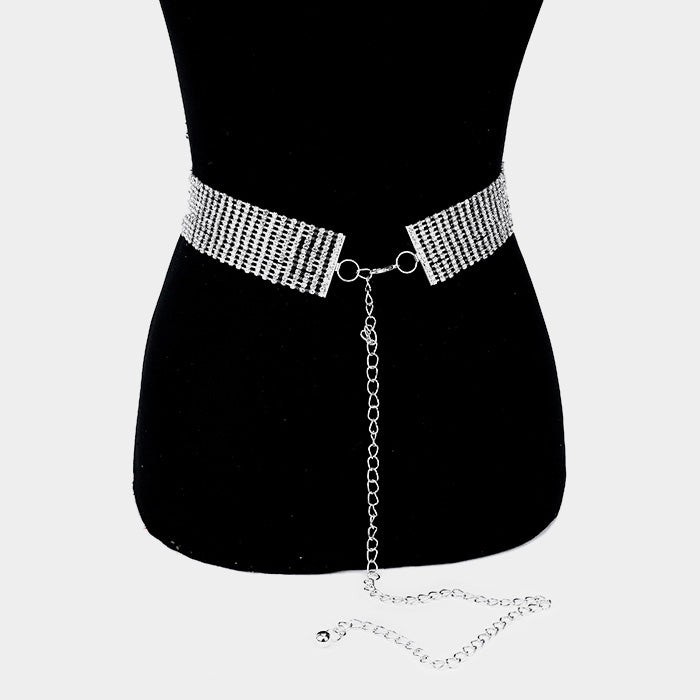 iLLASPARKZ Crystal Rhinestone Pave Chain Belt