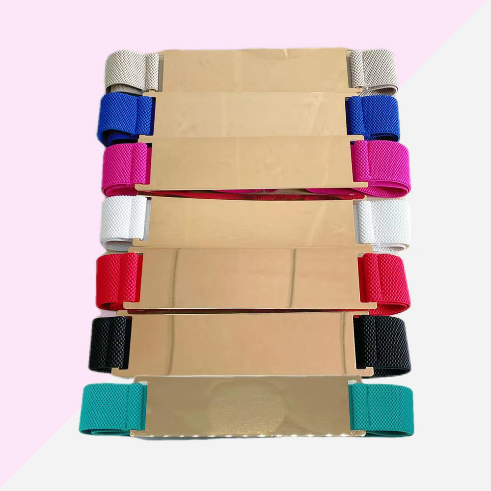 iLLASPARKZ Metal Rectangle Accented Elastic Belt