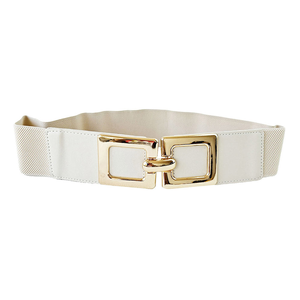 iLLASPARKZ Double Metal Square Hook Buckle Pointed Elastic Belt