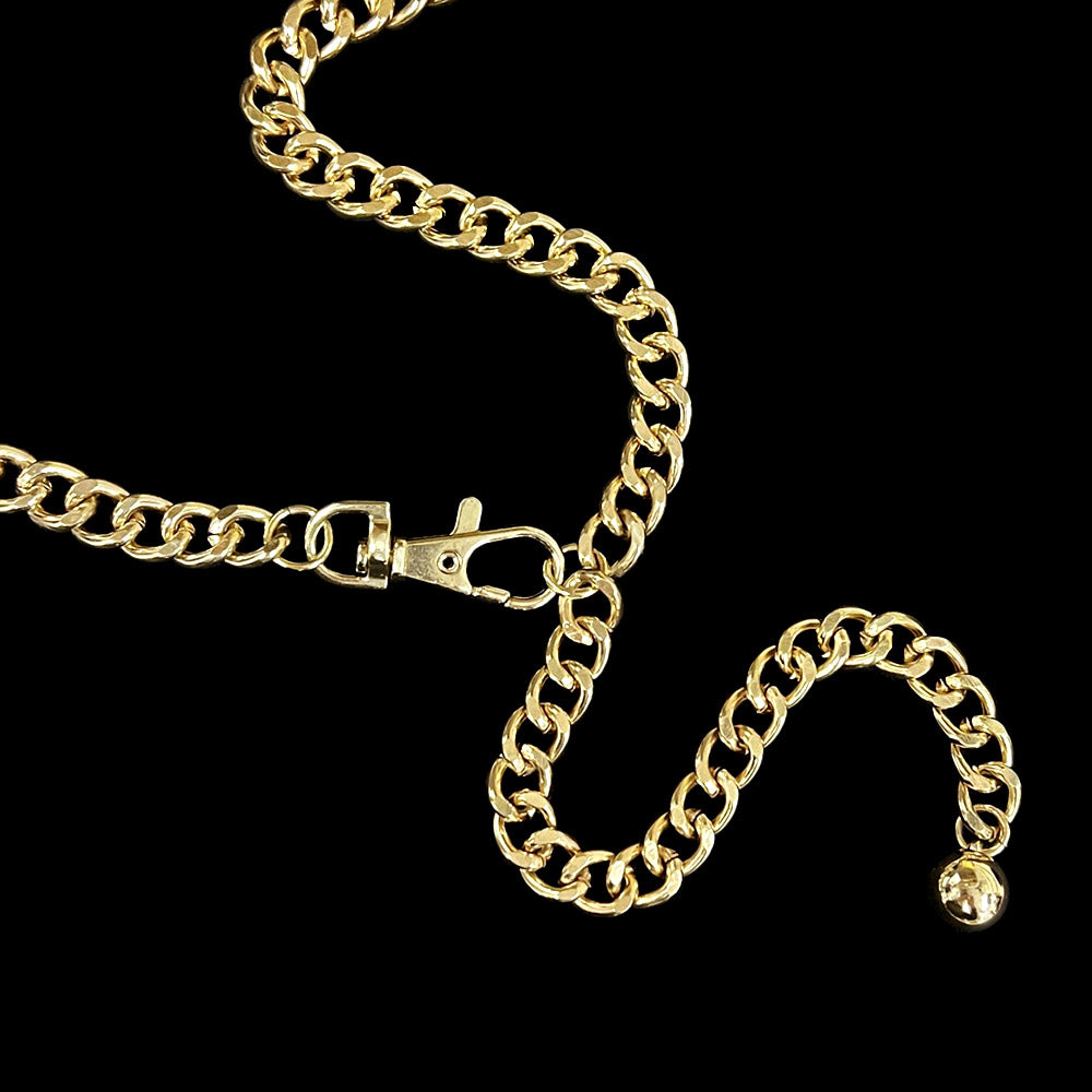 iLLASPARKZ Enamel Bow Accented Metal Chain Belt