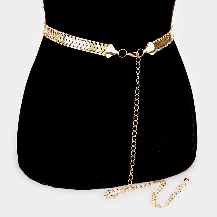 iLLASPARKZ Metal & Cup Chain with Rhinestone Belt