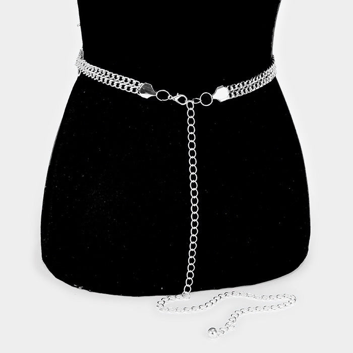 iLLASPARKZ Round Shape with Rhinestone Link Chain Belt