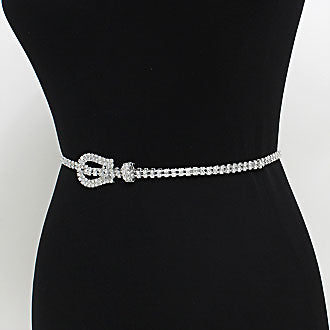 iLLASPARKZ Crystal Pave Double Line Buckle  Belt