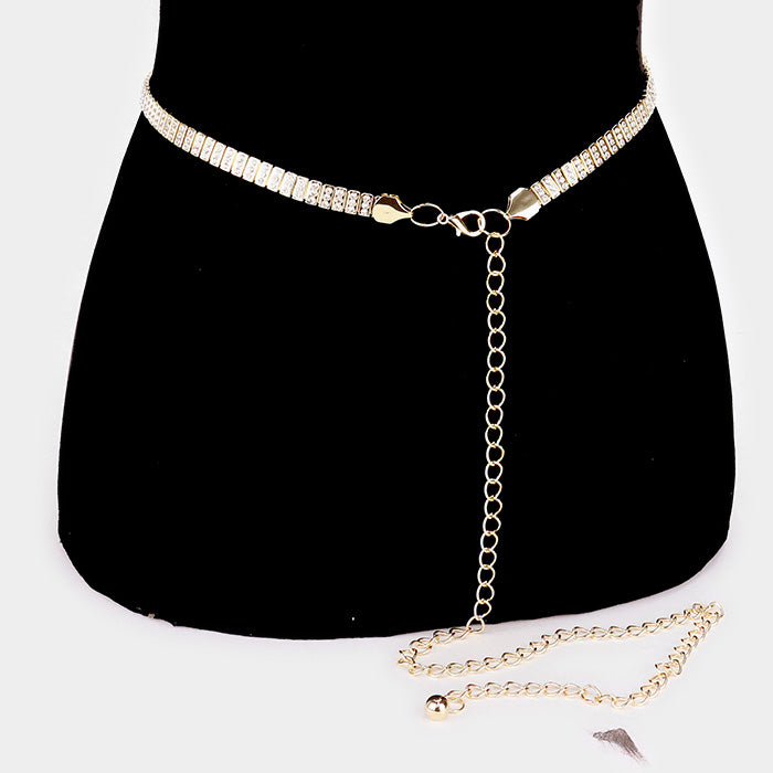 iLLASPARKZ Thin Rhinestone Chain Belt