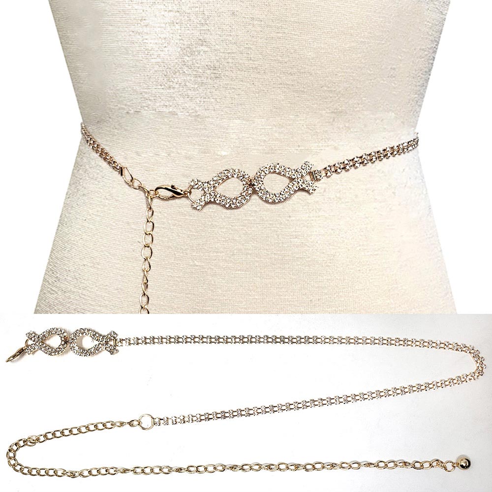 iLLASPARKZ Rhinestone Paved Chain Belt