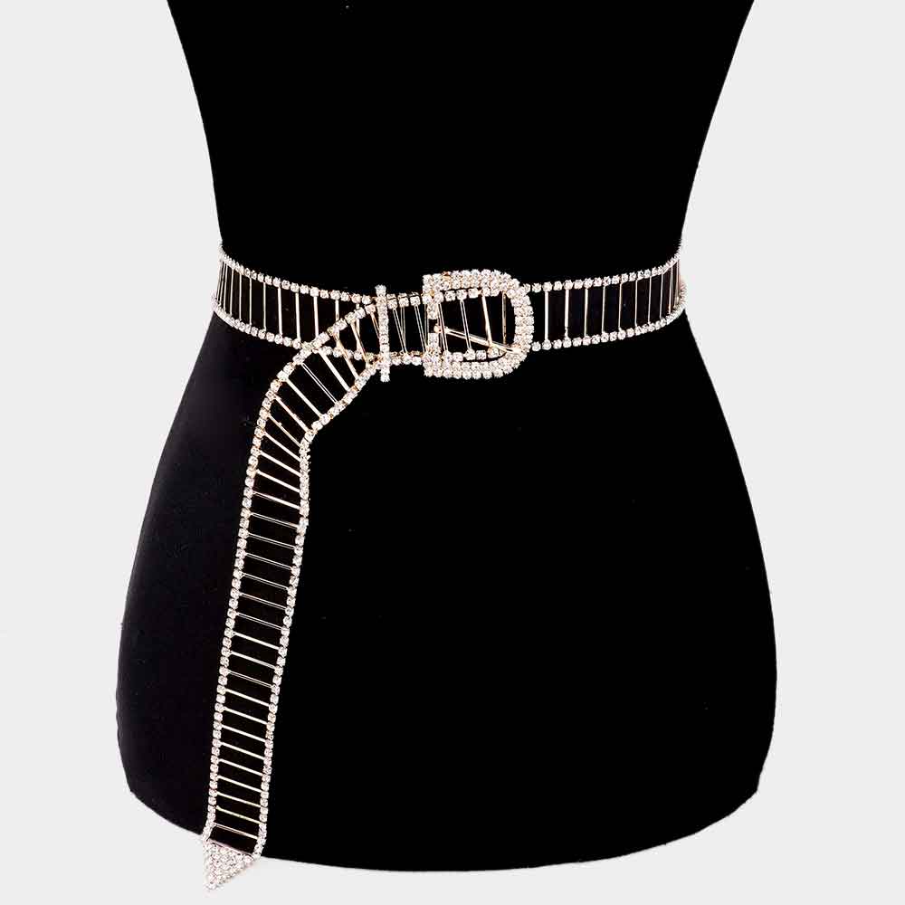 iLLASPARKZ Embellished Crystal Cut Out Waist Belt