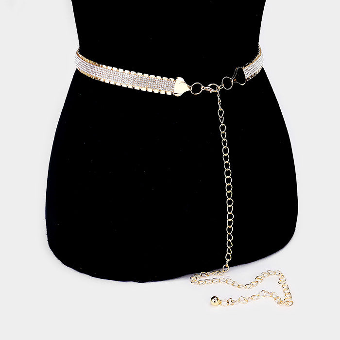 iLLASPARKZ Crystal Rhinestone Pave Chain Belt