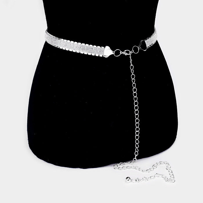 iLLASPARKZ Crystal Rhinestone Pave Chain Belt