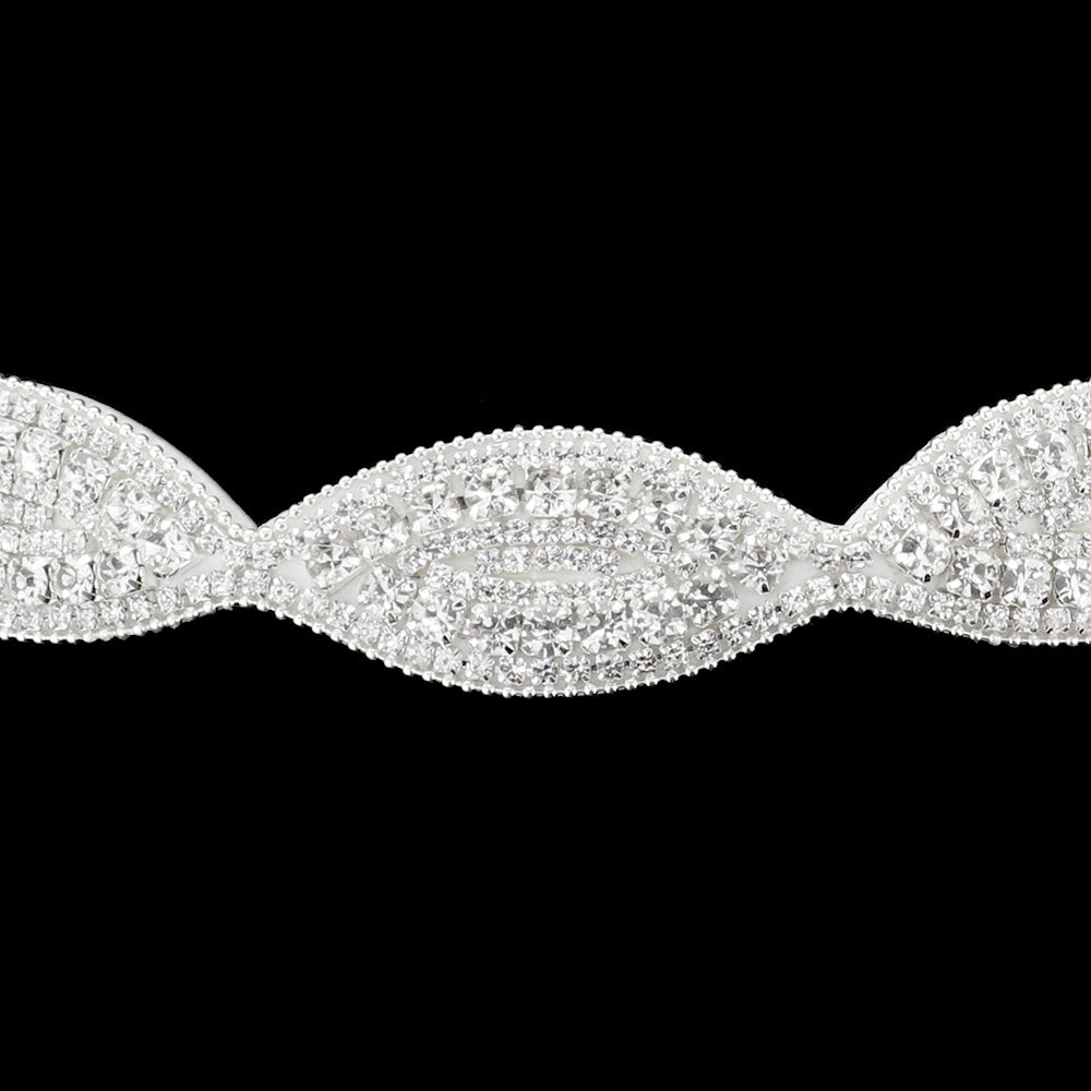 iLLASPARKZ Bubble Stone Sash Ribbon Bridal Wedding Belt / Headband