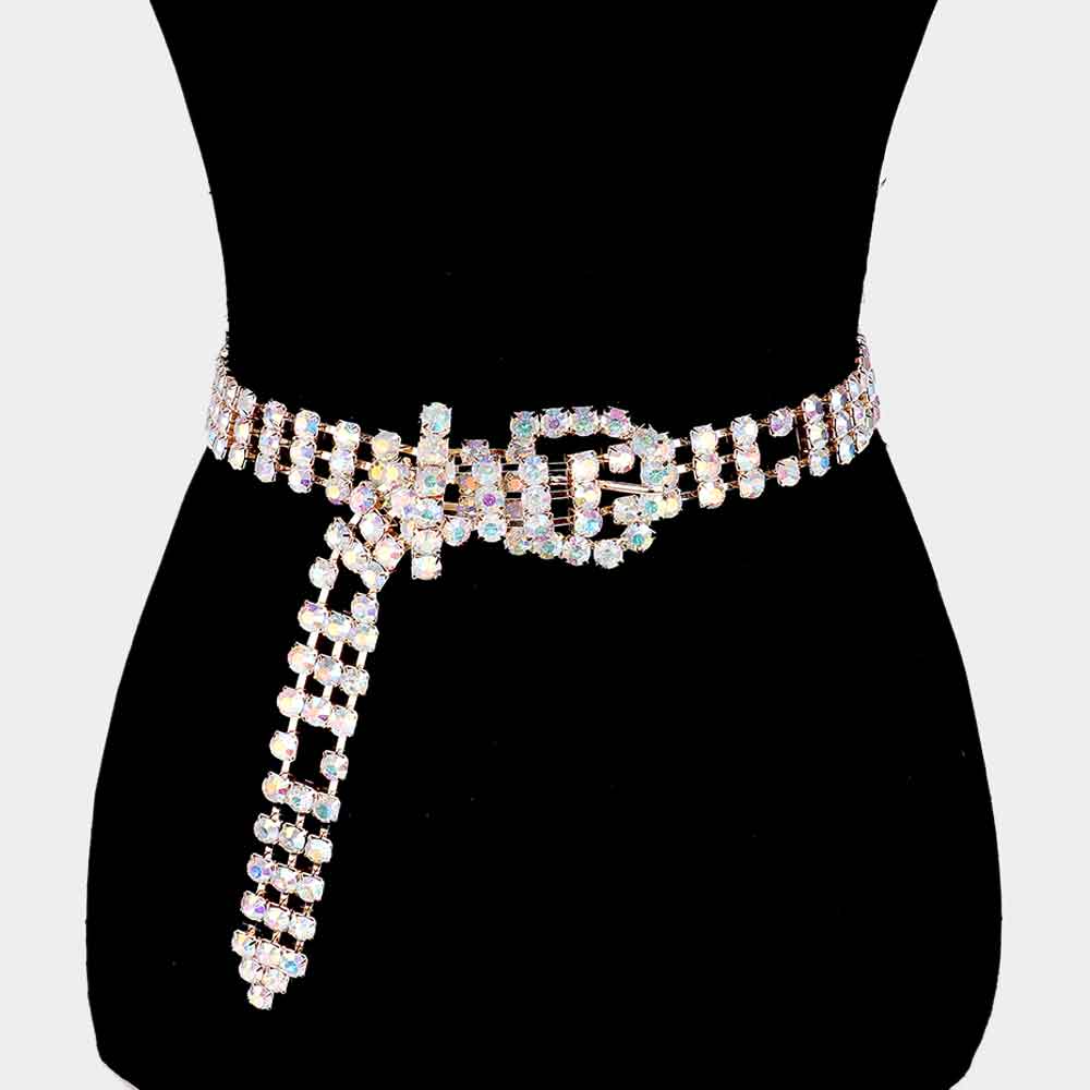 iLLASPARKZ Embellished Crystal Rhinestone Buckle Belt