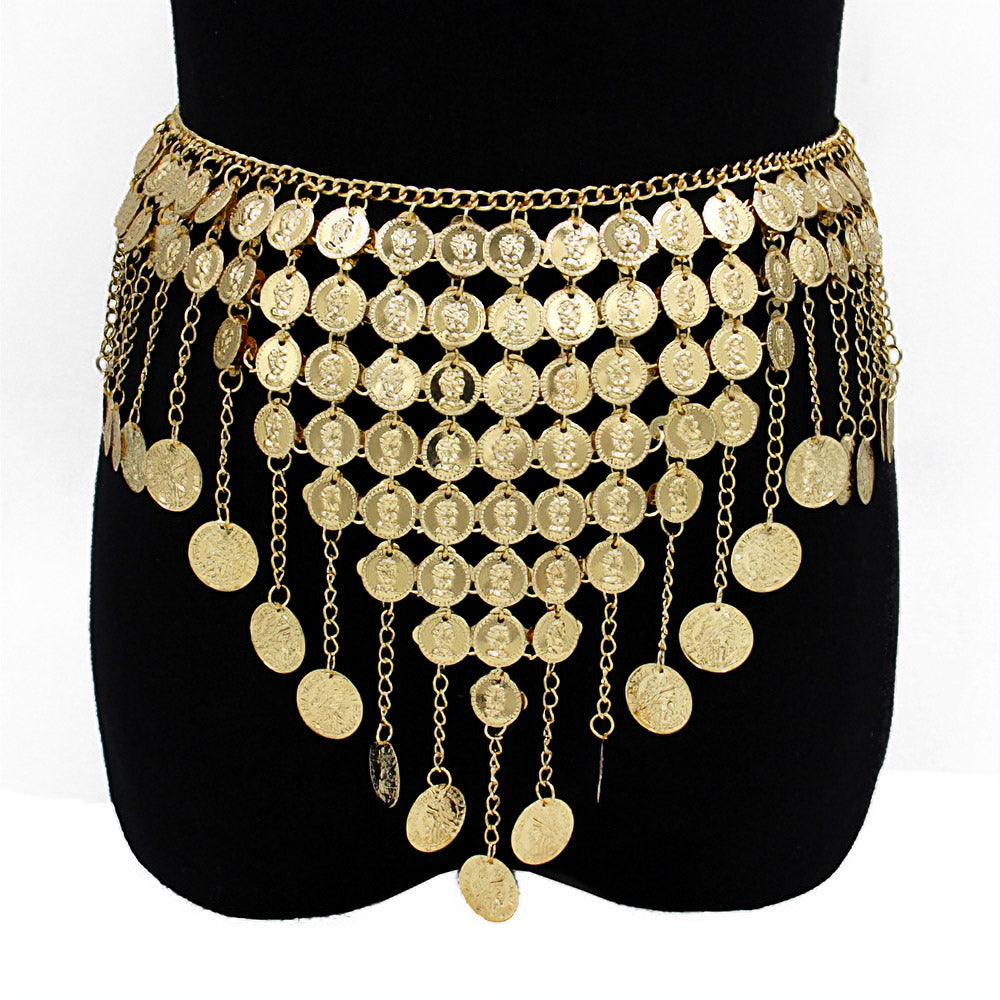 iLLASPARKZ Ethnic Metal Coin Medal Tassel Belt / Bodychain