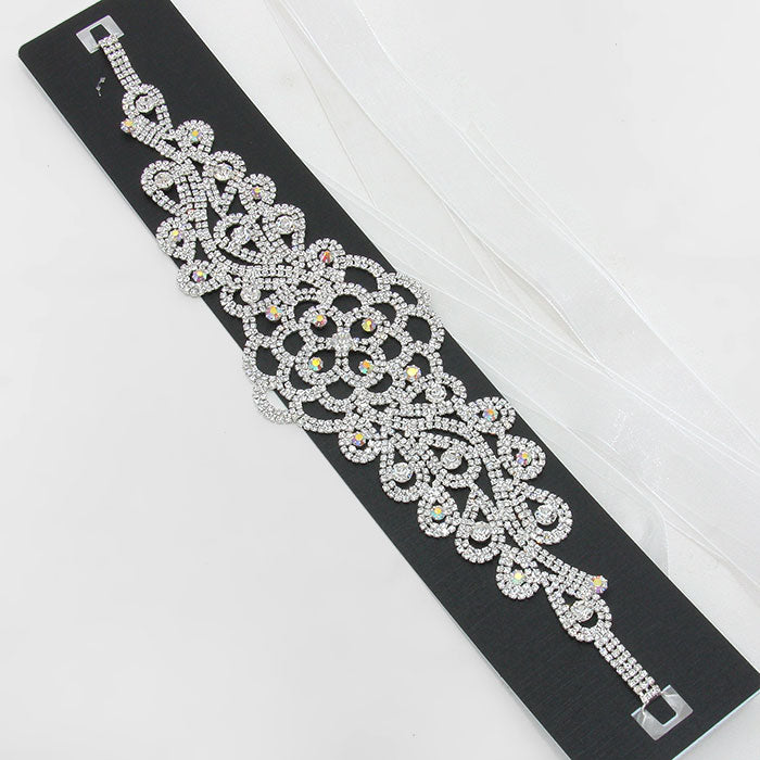 iLLASPARKZ 3Ways Versatile Elegant Crystal Rhinestone Sash Bridal Wedding Belt