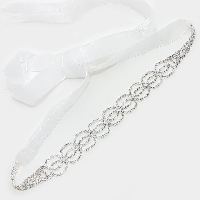 iLLASPARKZ Bridal wedding crystal rhinestone sash ribbon belt