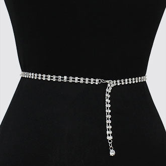 iLLASPARKZ Two Lined Crystal Rhinestone Bling Belt