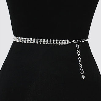 iLLASPARKZ 3-Lined Crystal Rhinestone Bling Belt