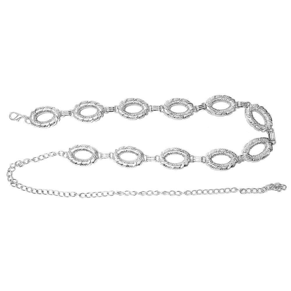 iLLASPARKZ Textured Metal Oval Link Chain Belt