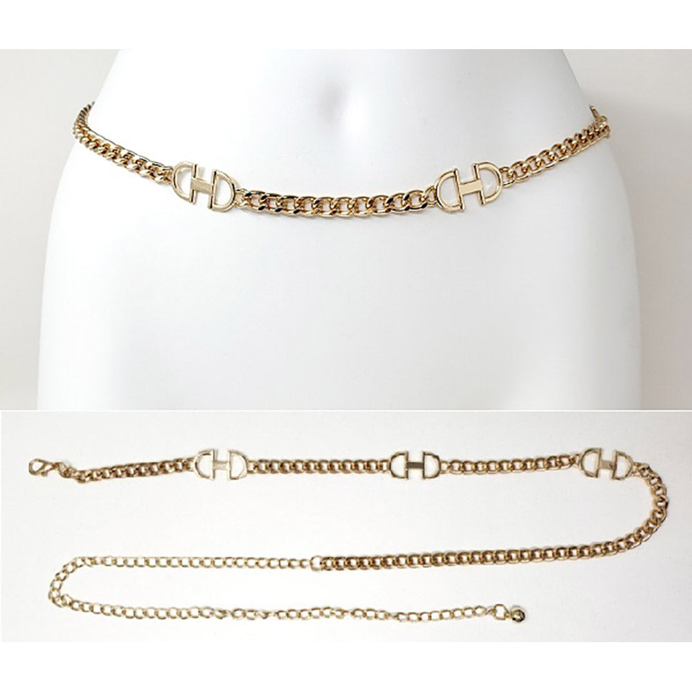 iLLASPARKZ Metal Double D Pointed Chain Waist Belt