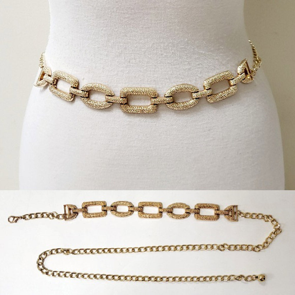 iLLASPARKZ Textured Metal Link Chain Belt