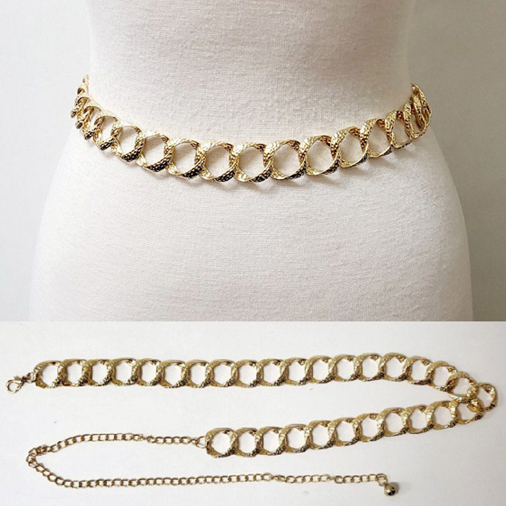 iLLASPARKZ Textured Metal Link Chain Belt