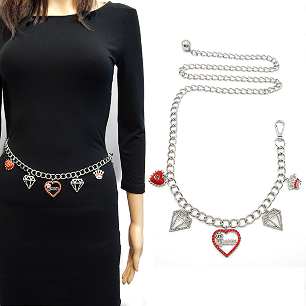 iLLASPARKZ Crown Diamond Queen Message Heart Link Belt