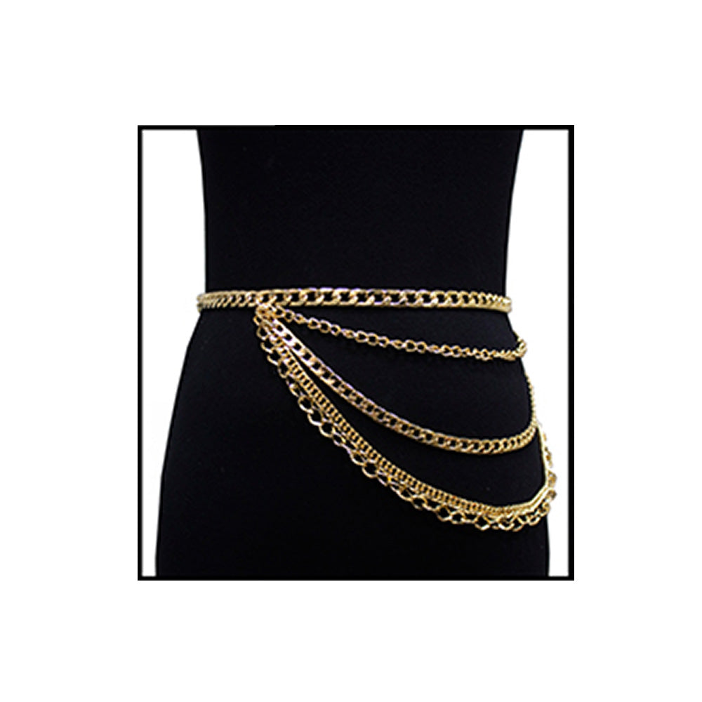 iLLASPARKZ Chain Link Waist Layered Belt