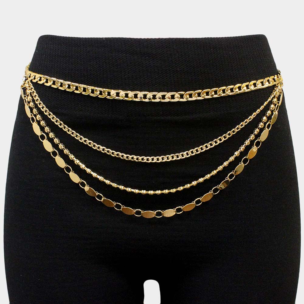 iLLASPARKZ Draped Metal Chain Belt