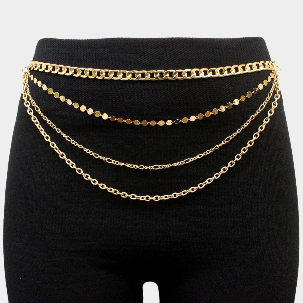 iLLASPARKZ Draped Metal Chain Belt